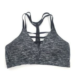 Victoria Secret Sport Strappy Bra Size Medium Womans Heathered Gray Black T Back
